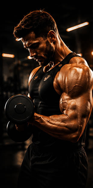Aluno treinando musculação na Fit Way Club